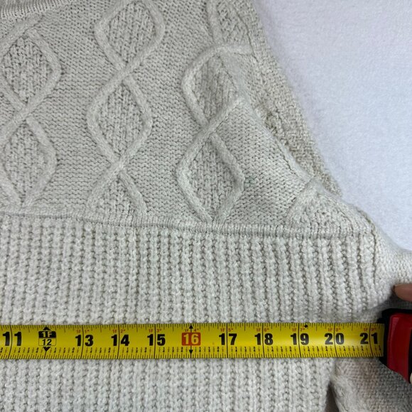 American Eagle Cream Knit Pullover Sweater 3D Print Womens Size S Grandmacore - Picture 5 of 11